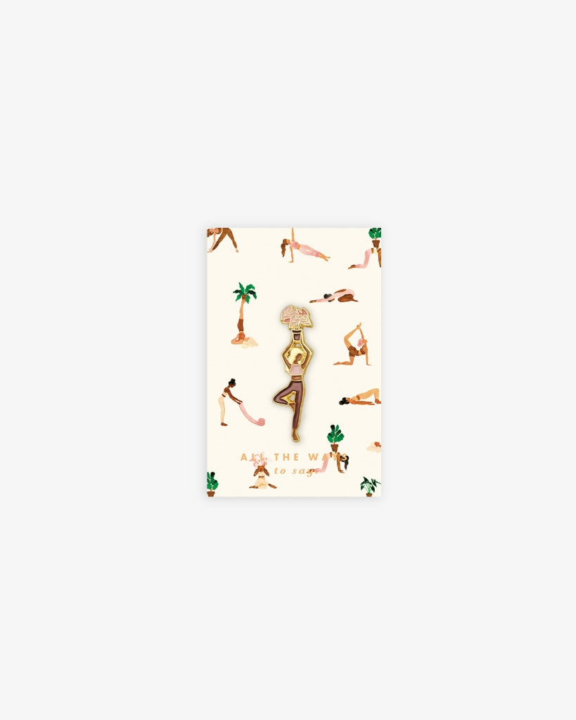 Enamel Pin - Yoga With A Plant