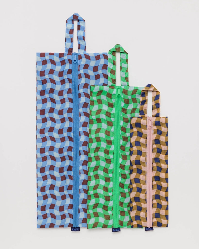 3D Zip Set - Wavy Gingham
