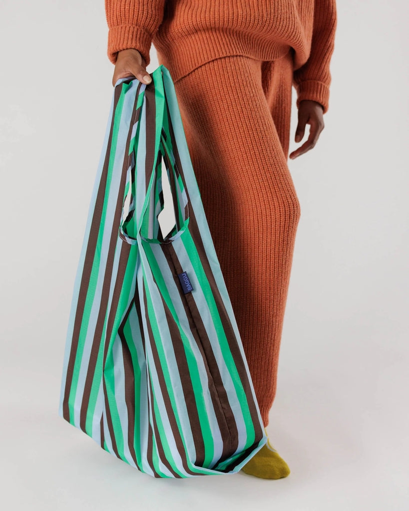 Big Reusable Bag - Mint 90's Stripe