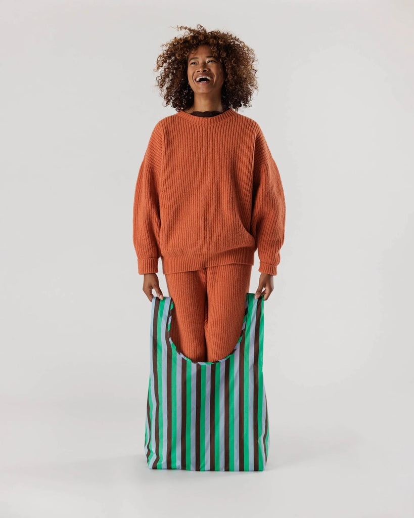 Big Reusable Bag - Mint 90's Stripe