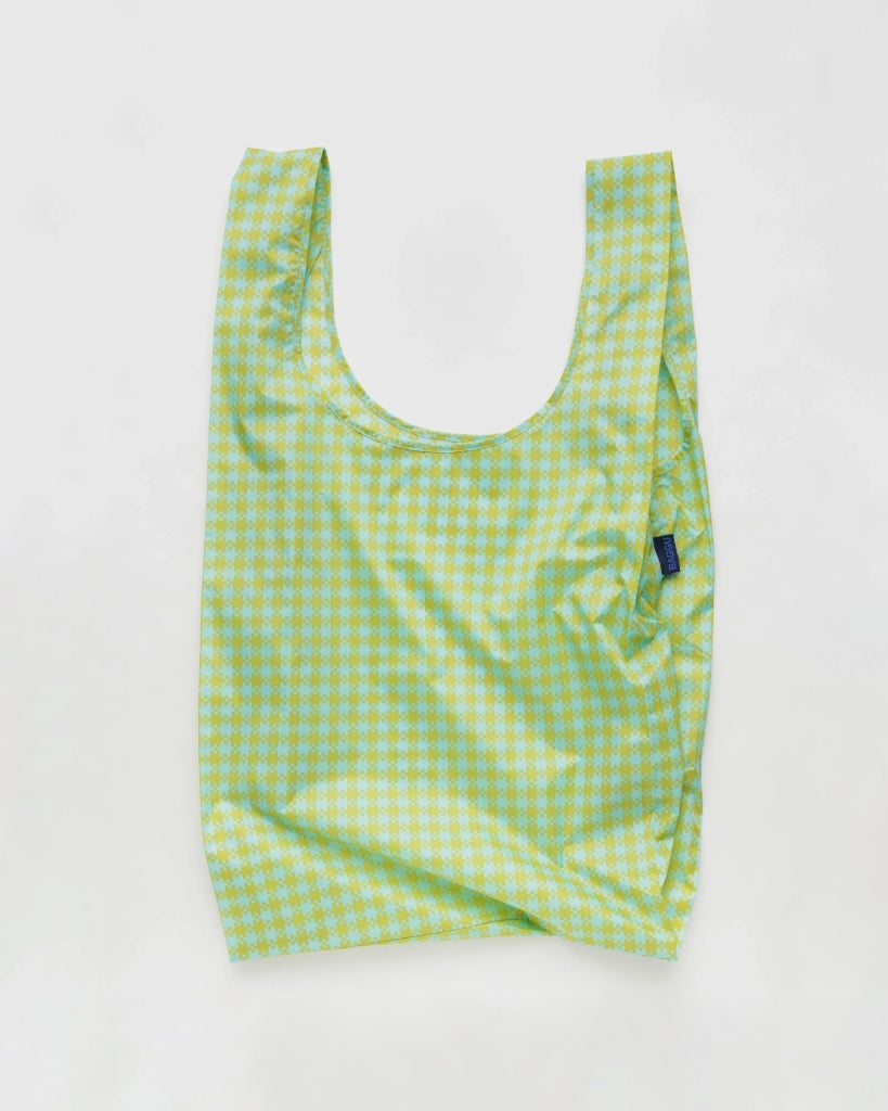 Big Reusable Bag - Mint Pixel Gingham
