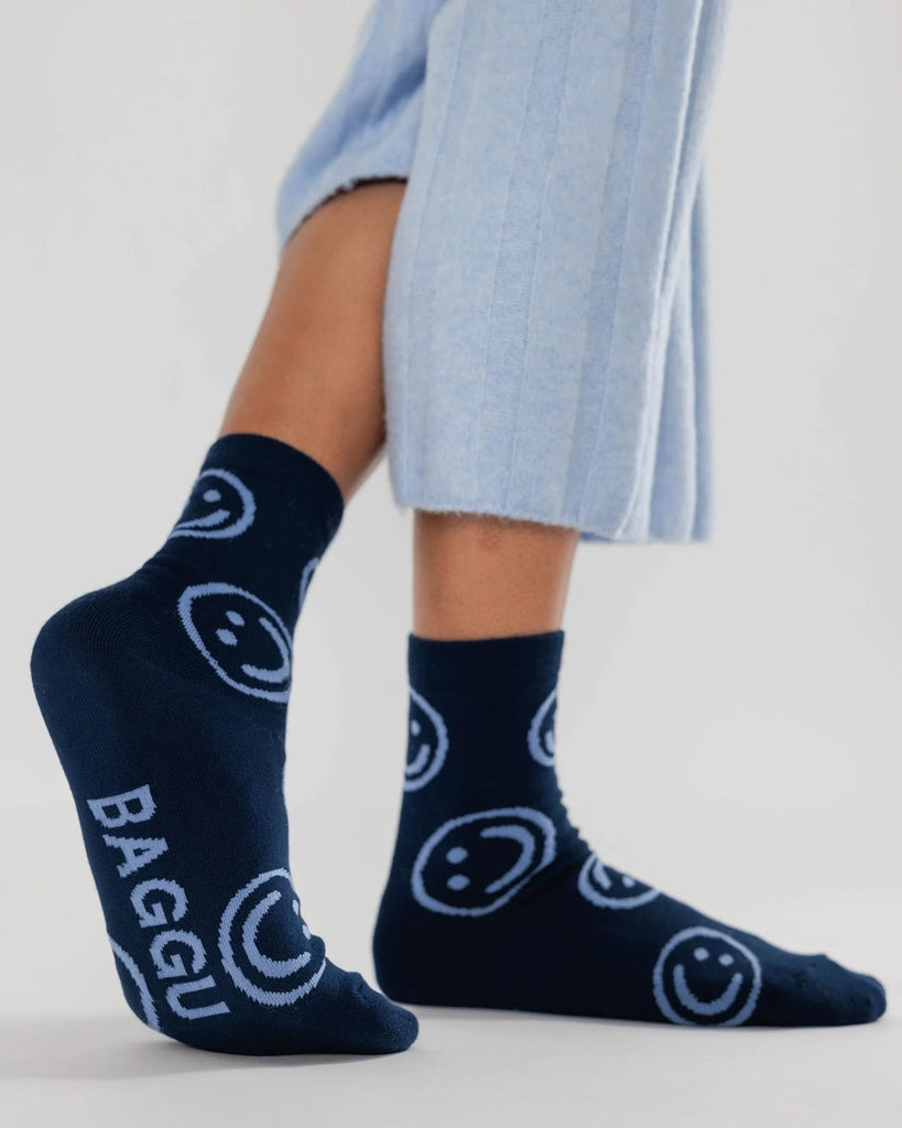 Crew Socks - Happy Navy