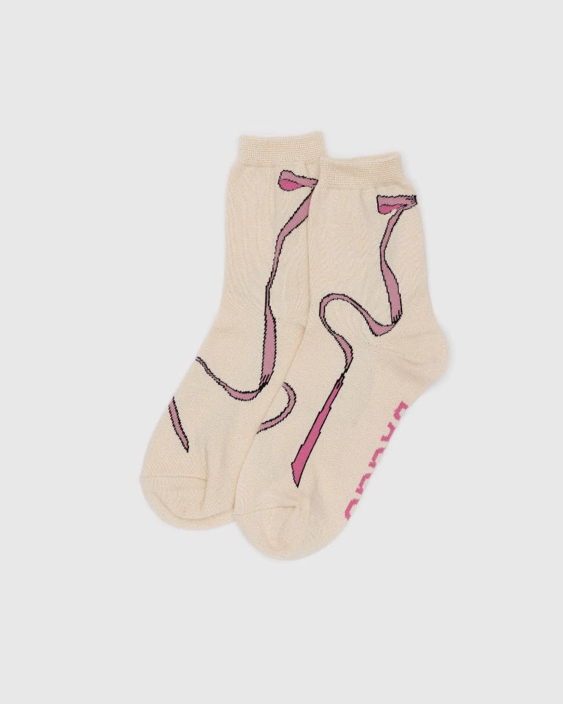 Crew Socks - Pink Bow