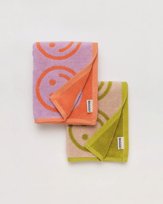 Hand Towel Set Of Two - Lilac Ochre Happy Mix [PRE ORDER]