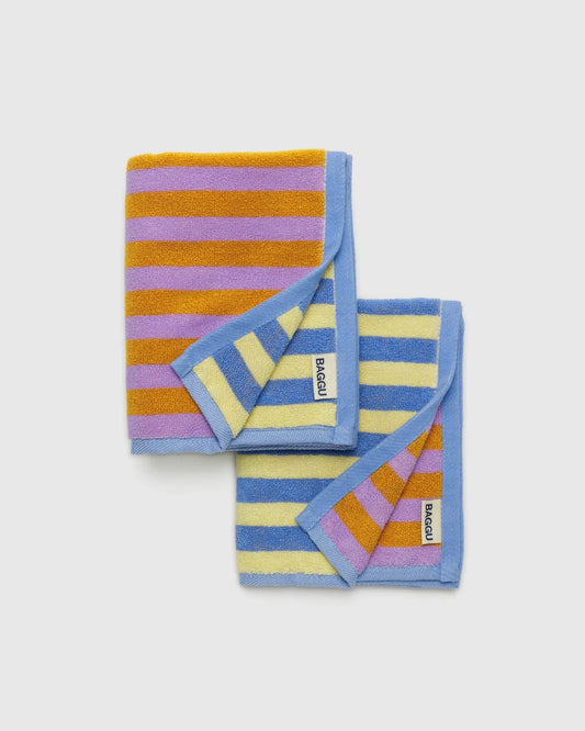 Hand Towel Set Of Two - Hotel Stripes [PRE ORDER]