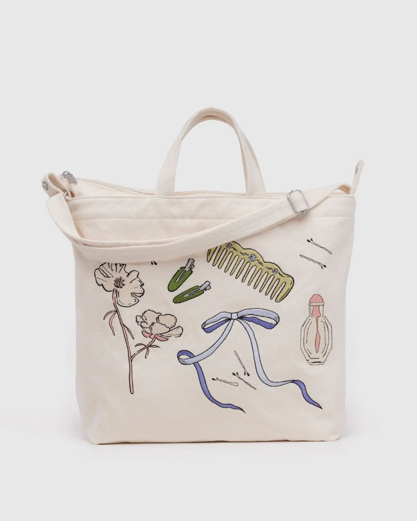 Horizontal Zip Duck Bag - Embroidered Get Ready With Me