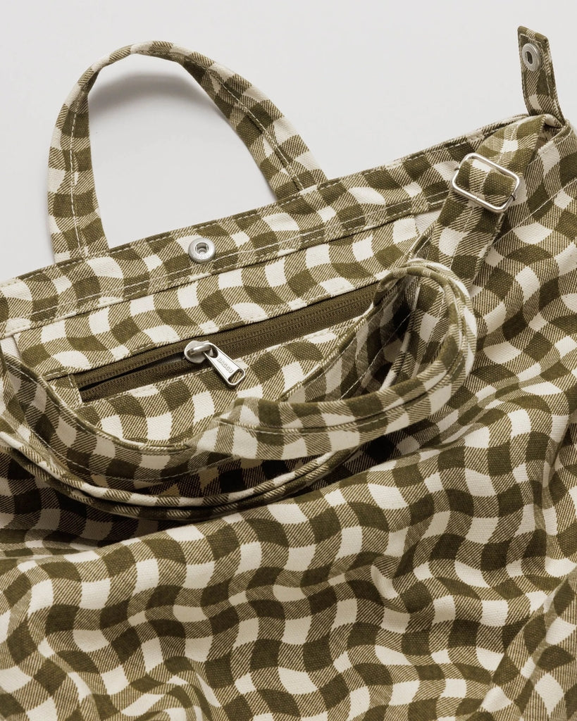 Horizontal Duck Bag - Wavy Gingham Brown