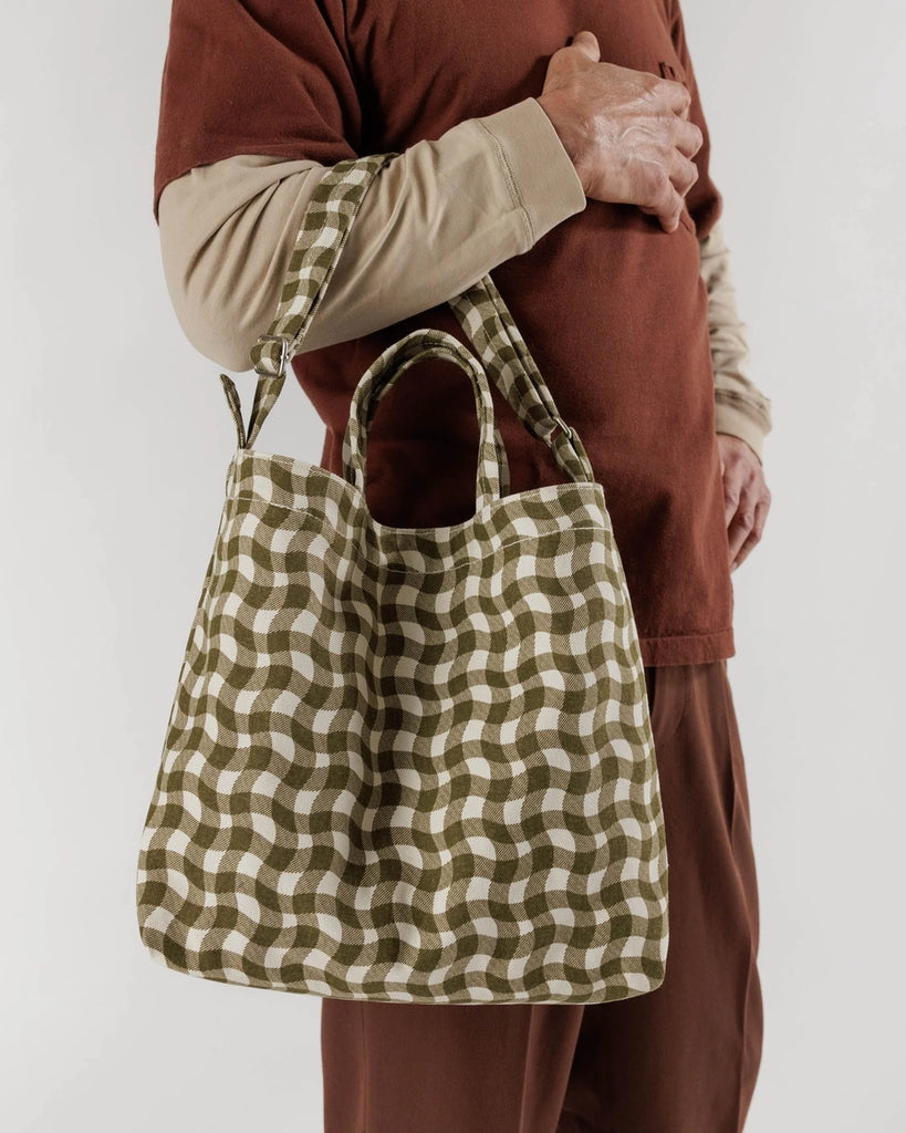 Horizontal Duck Bag - Wavy Gingham Brown