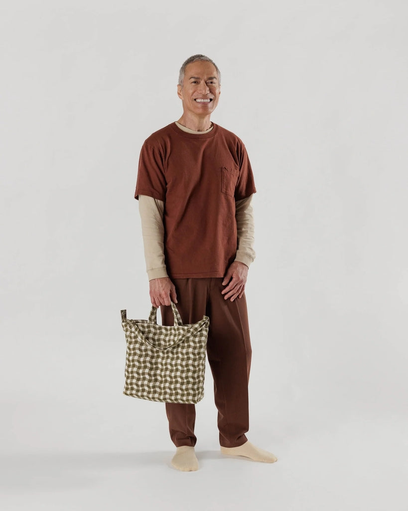 Horizontal Duck Bag - Wavy Gingham Brown