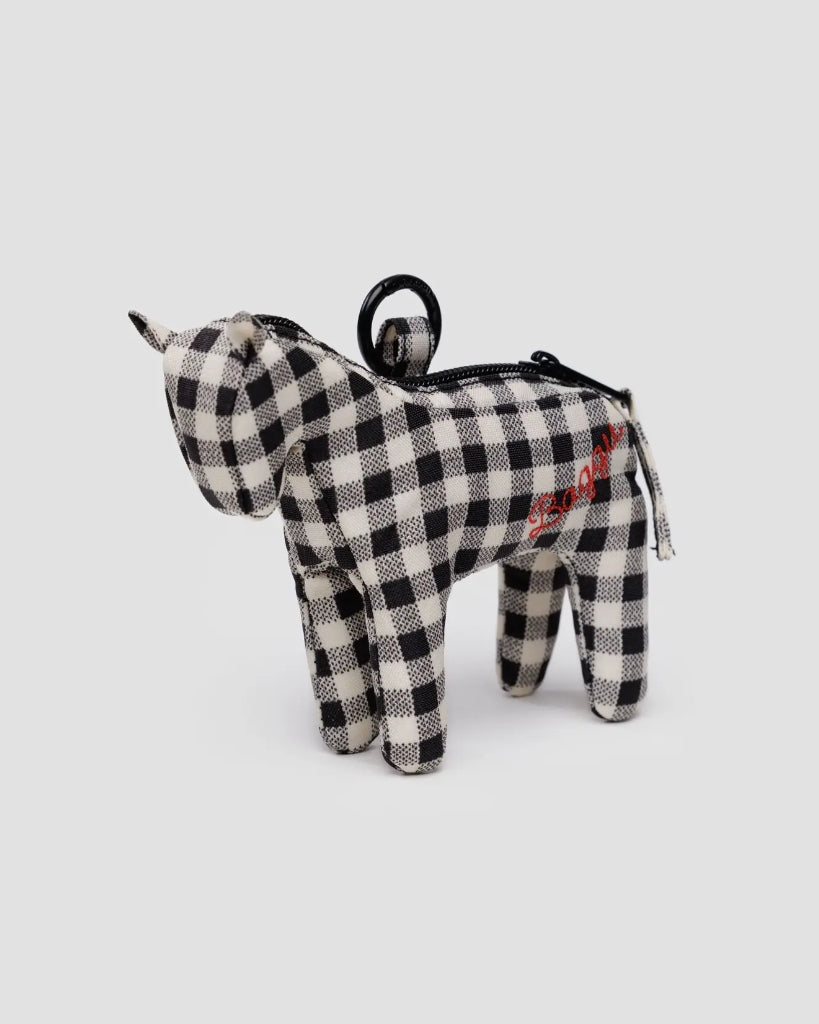 Horse Charm - Black & White Gingham