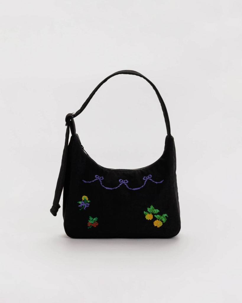 Mini Nylon Shoulder Bag - Cross Stitch