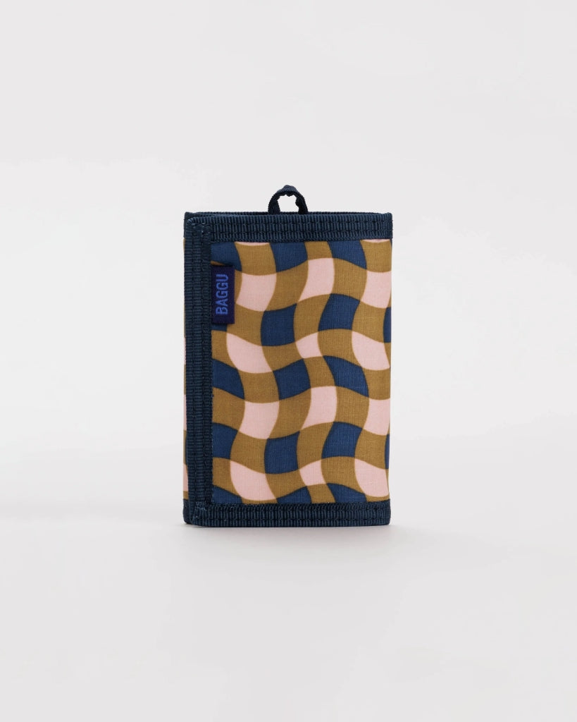 Nylon Wallet - Wavy Gingham Peach