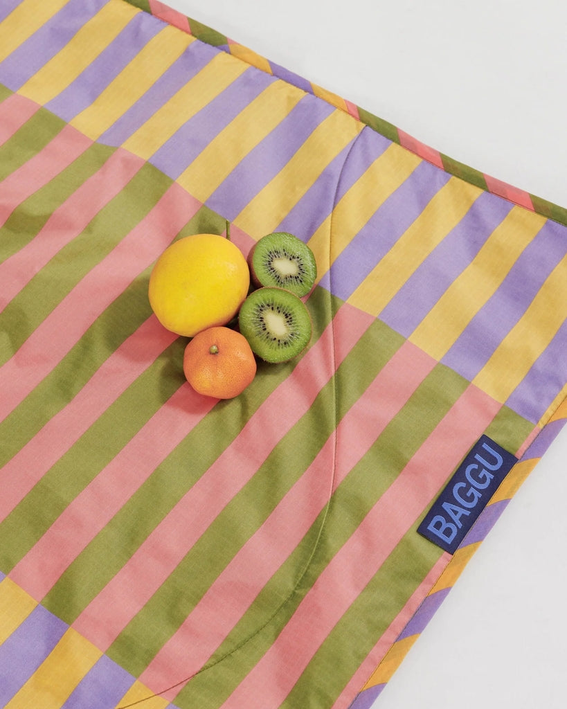 Puffy Picnic Blanket - Sunset Quilt Stripe