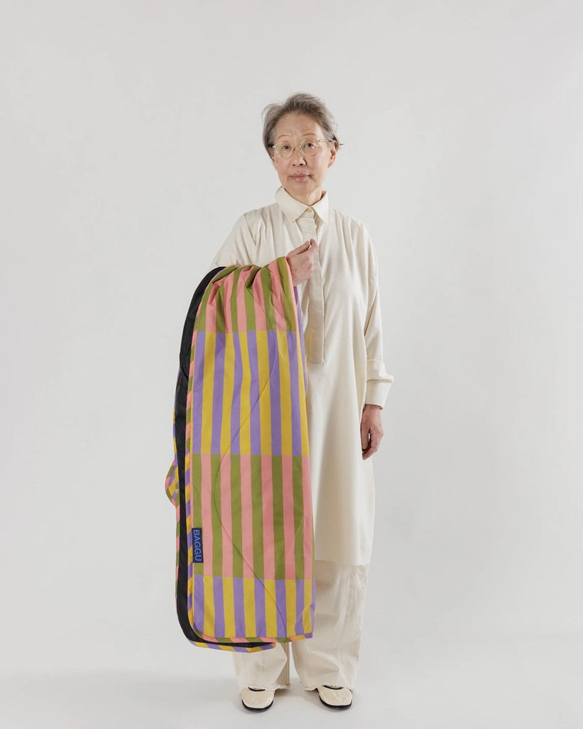Puffy Picnic Blanket - Sunset Quilt Stripe