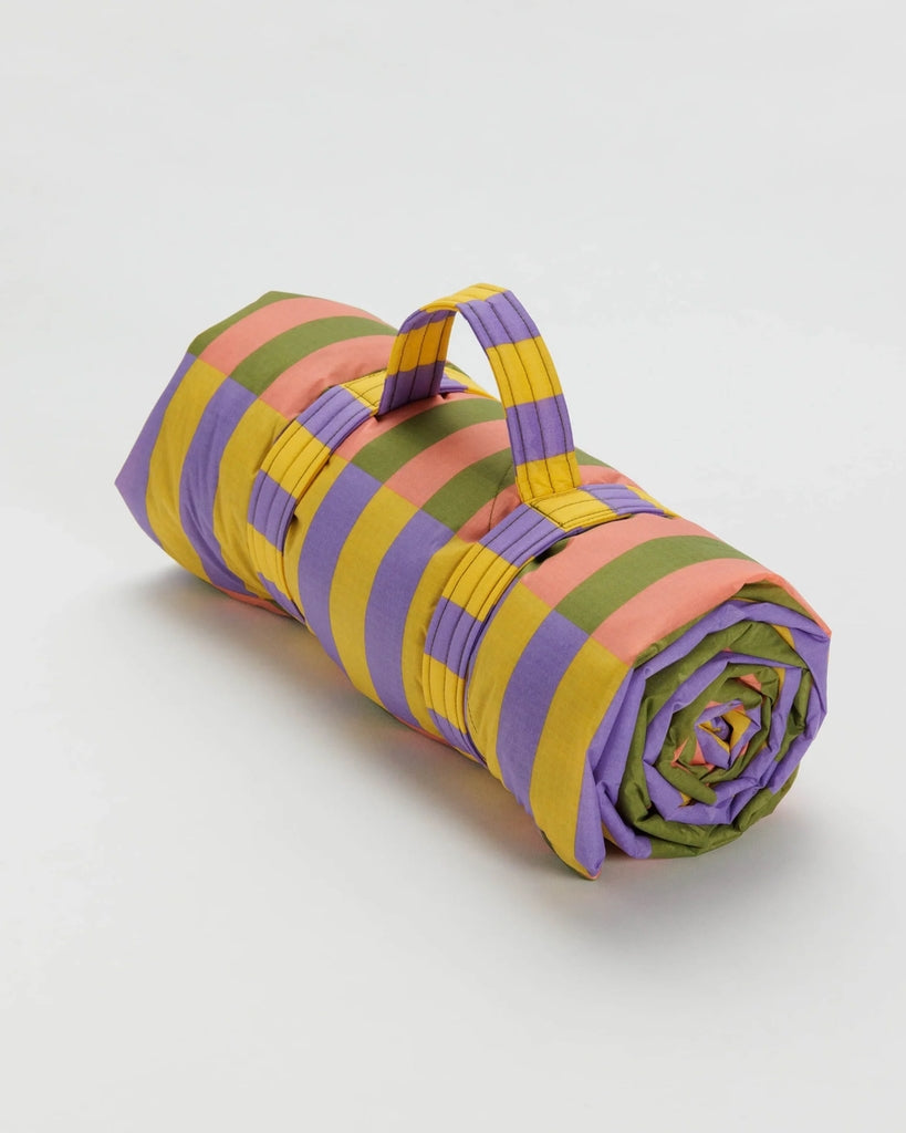 Puffy Picnic Blanket - Sunset Quilt Stripe