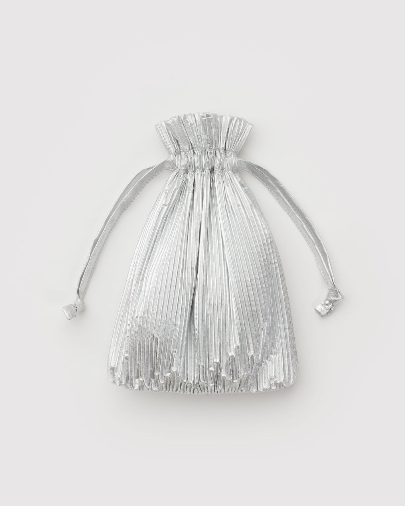 Pleated Reusable Bag - Chrome Metallic