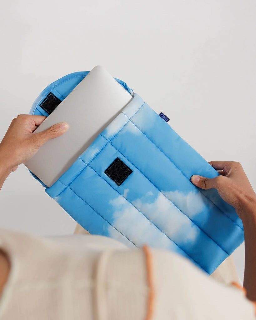Puffy Laptop Sleeve - Clouds