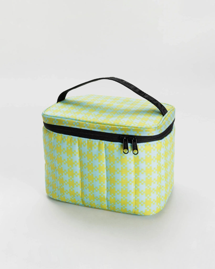 Puffy Lunch Bag - Mint Pixel Gingham