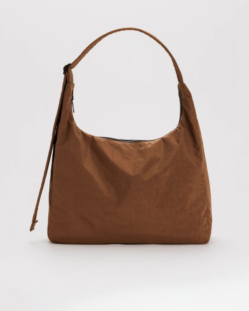 Nylon Shoulder Bag - Brown