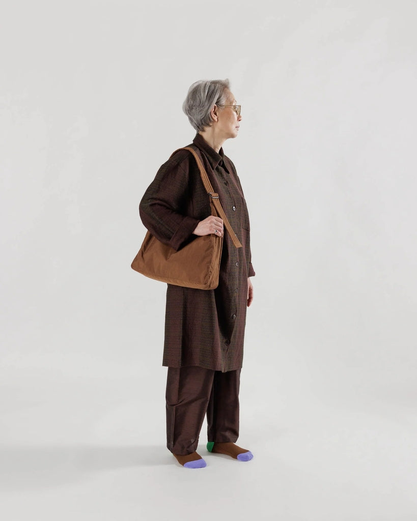Nylon Shoulder Bag - Brown