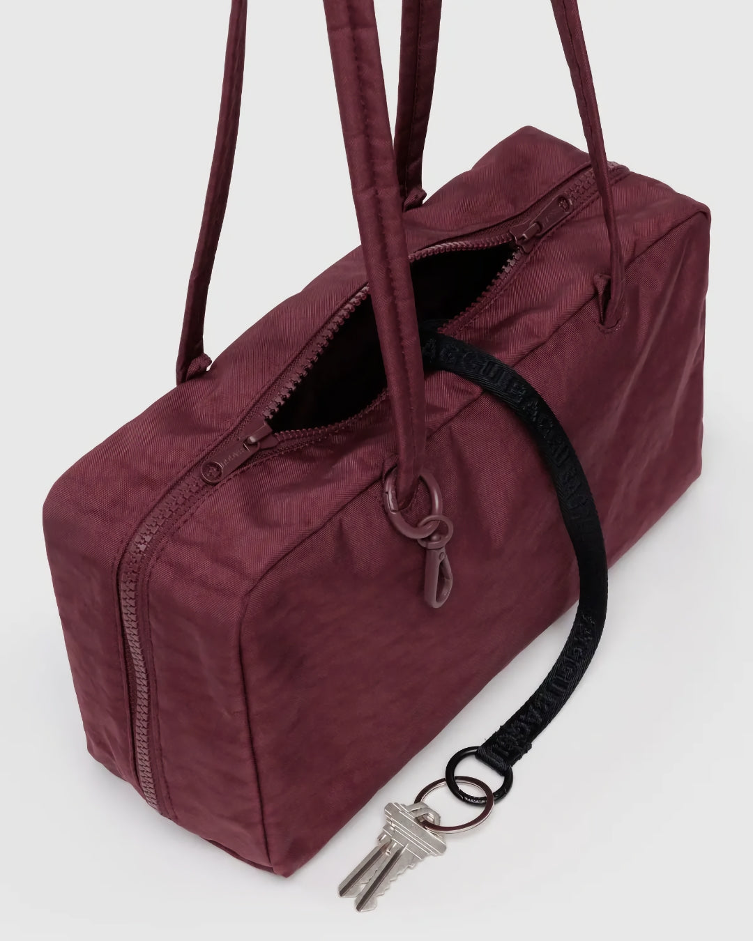 Small Nylon Bowler Bag - Mahogany