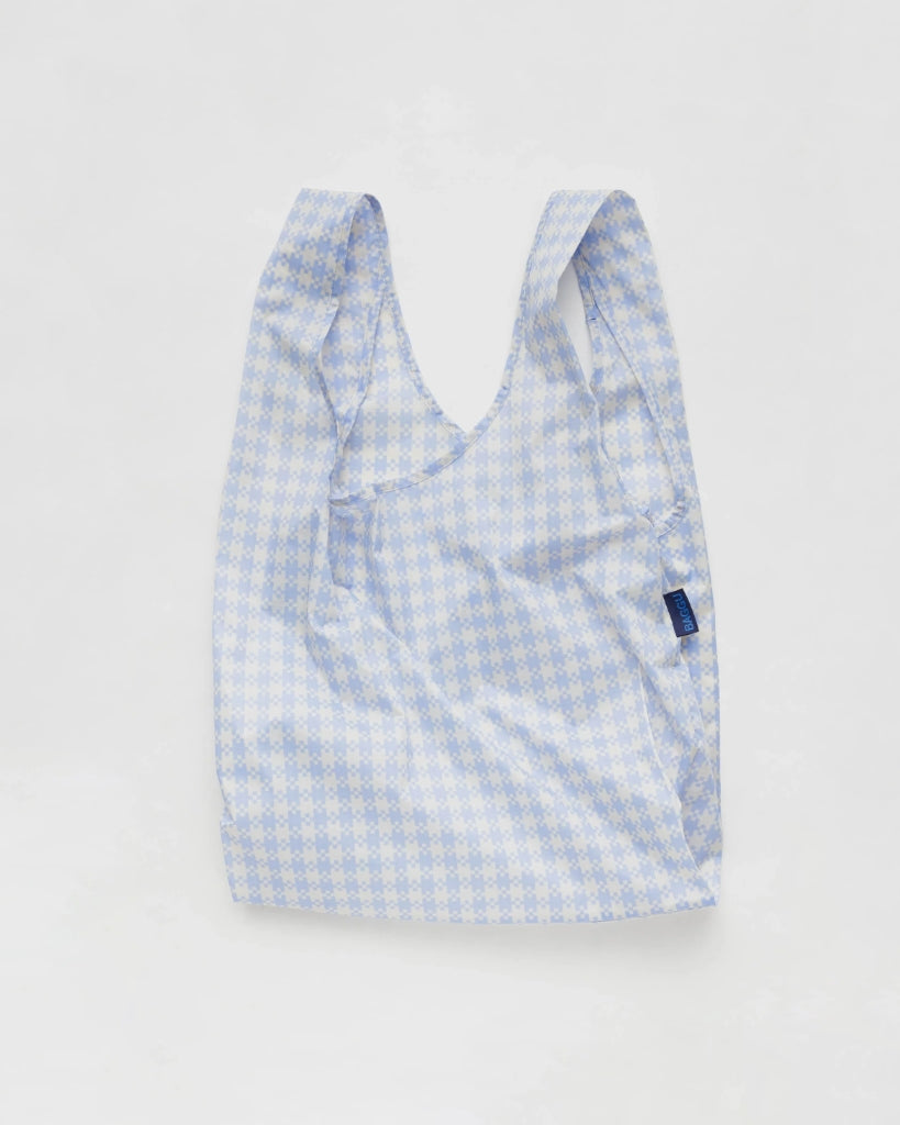 Standard Reusable Bag - Blue Pixel Gingham