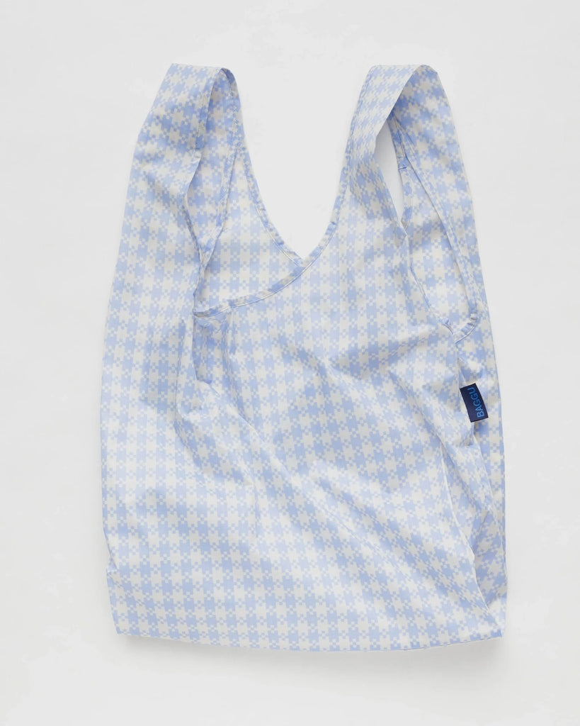Standard Reusable Bag - Blue Pixel Gingham