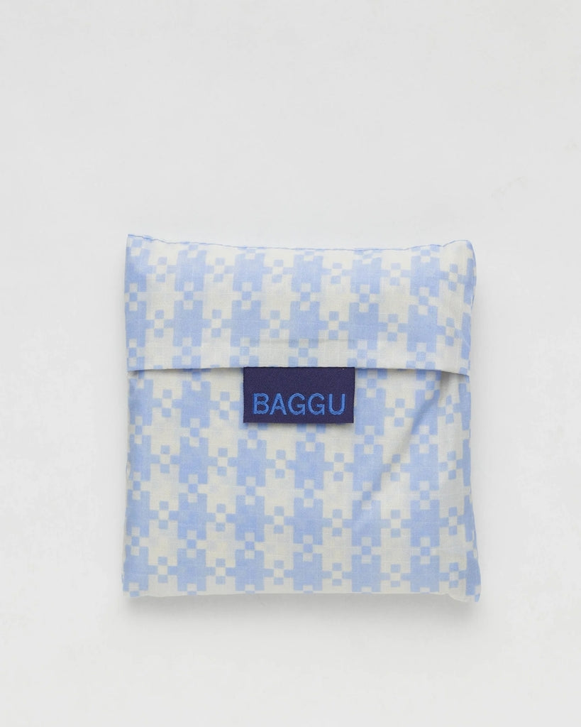 Standard Reusable Bag - Blue Pixel Gingham