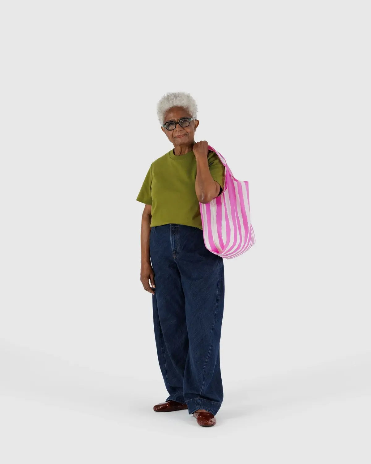 Standard Reusable Bag - Pink Painted stripe