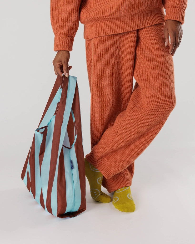 Standard Reusable Bag - Raisin Awning Stripe