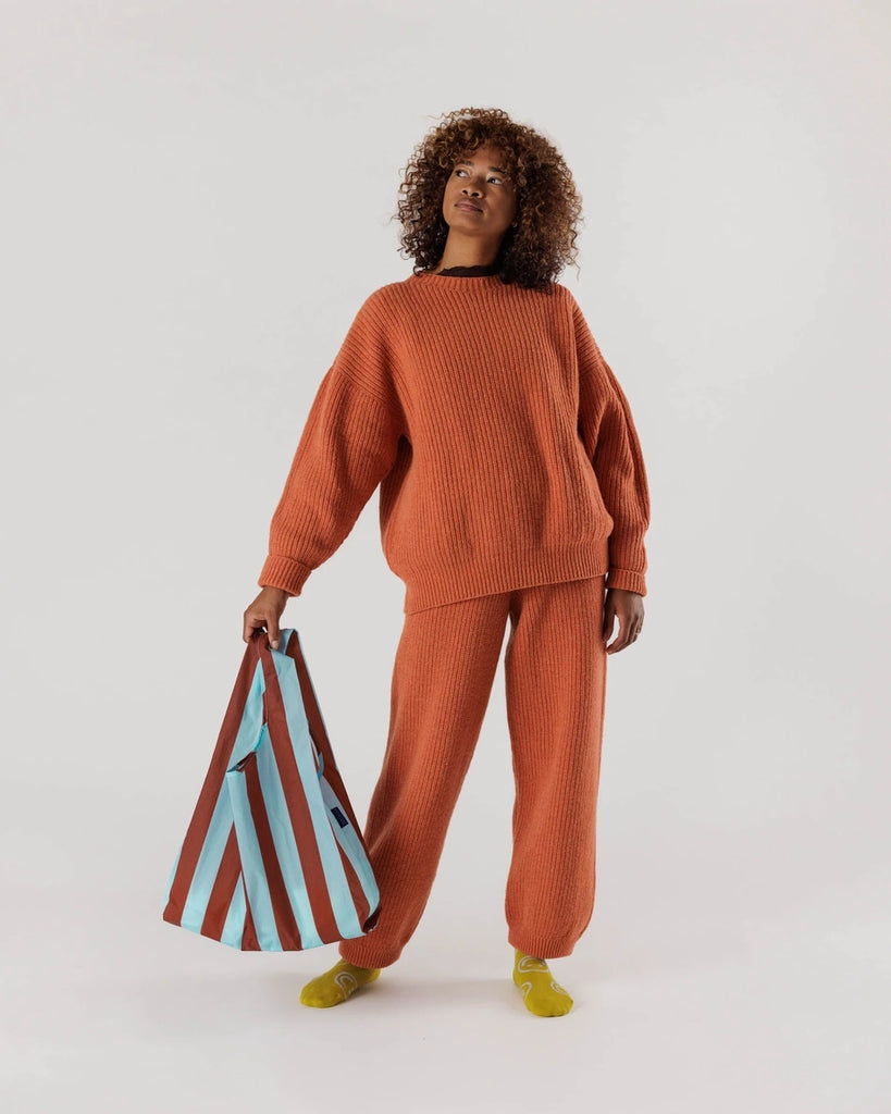Standard Reusable Bag - Raisin Awning Stripe