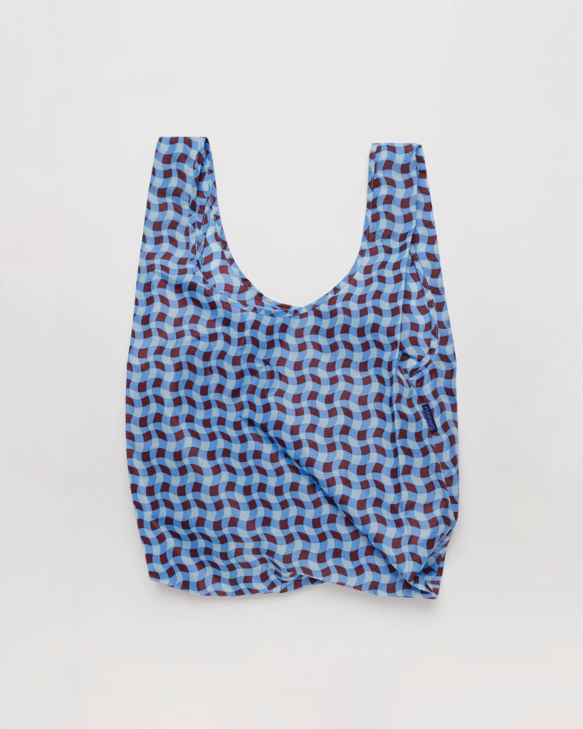Standard Reusable Bag - Wavy Gingham Blue