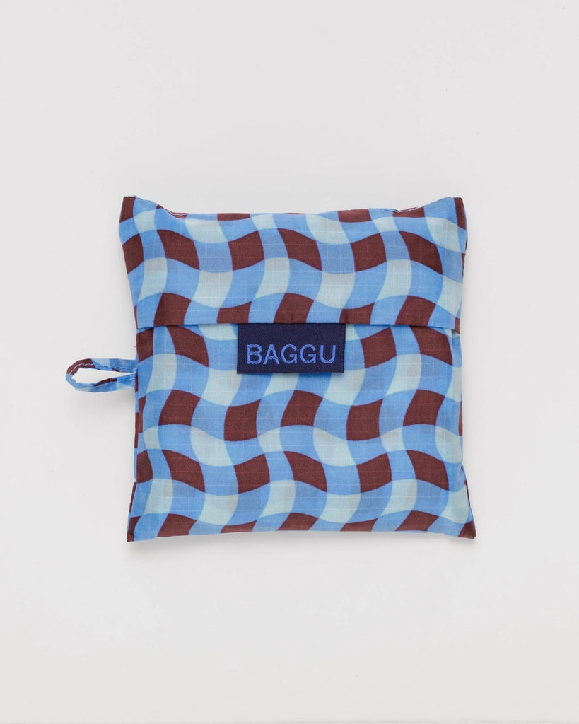 Standard Reusable Bag - Wavy Gingham Blue