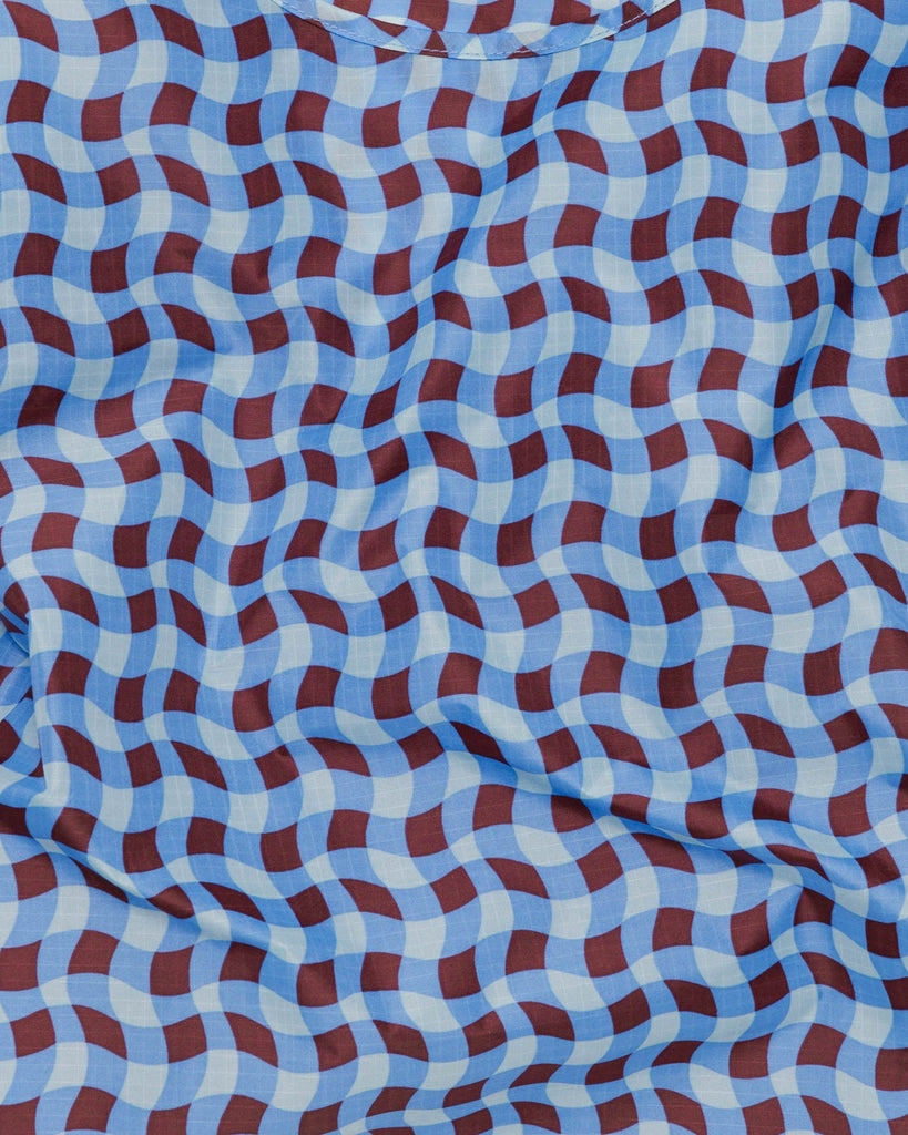 Standard Reusable Bag - Wavy Gingham Blue