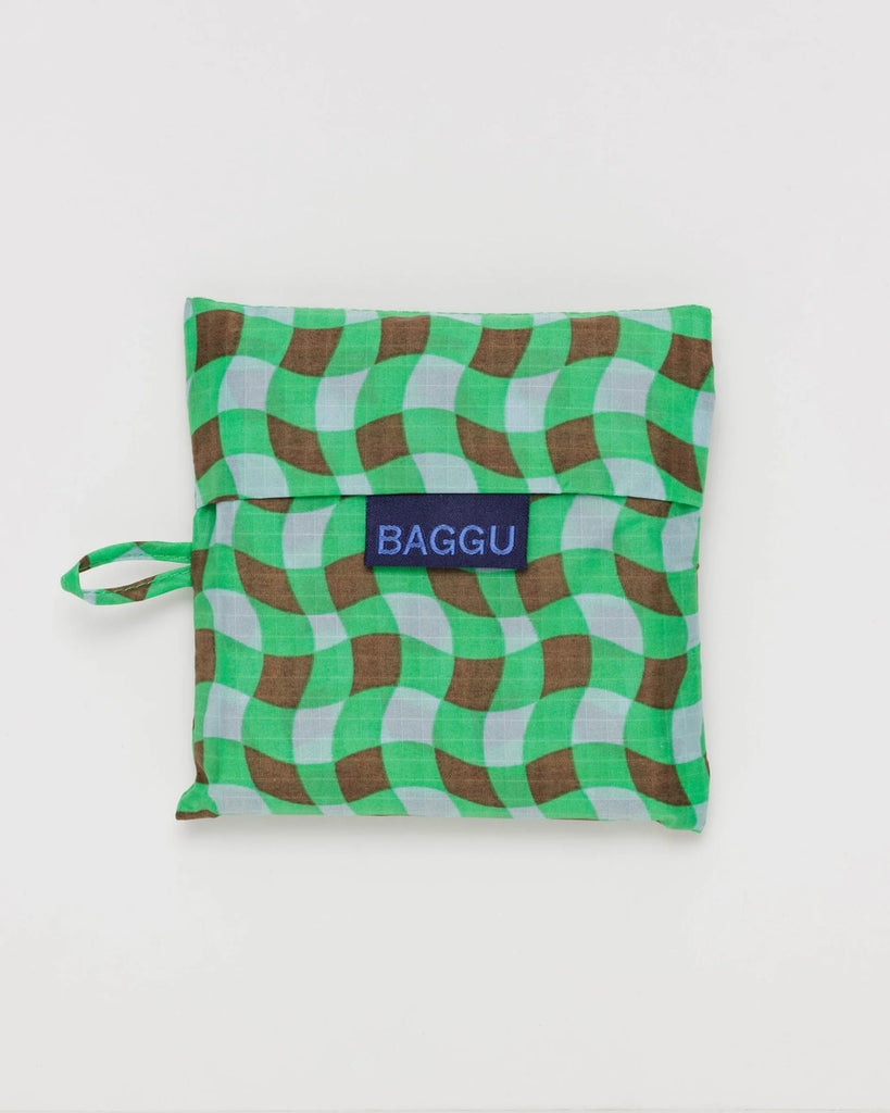 Standard Reusable Bag - Wavy Gingham Green