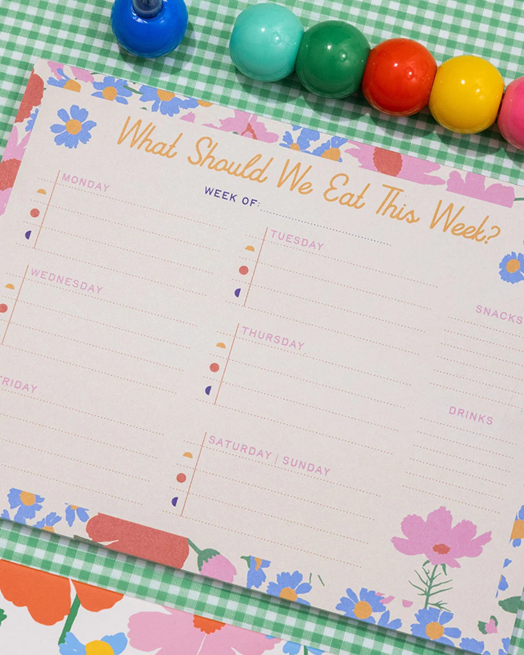 Meal Planner And Shopping List Set - Floral