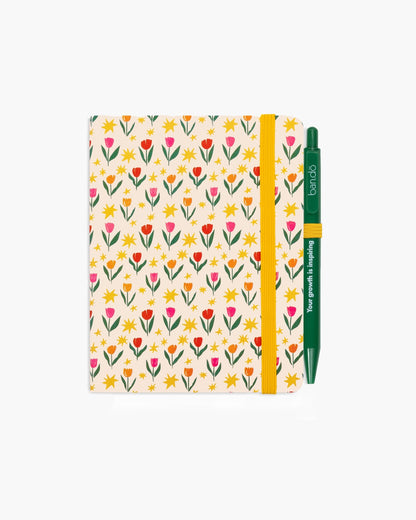 Rough Draft Mini Notebook With Pen - Tulips