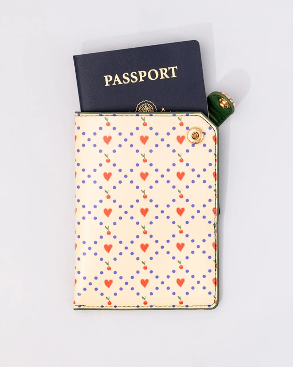 The Getaway Passport Holder - Cherry Hearts