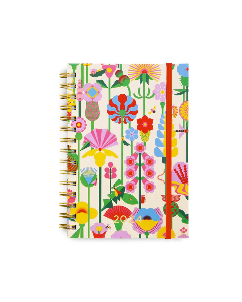 12-Month Soft Cover Planner Medium 2024 - Geometric Floral