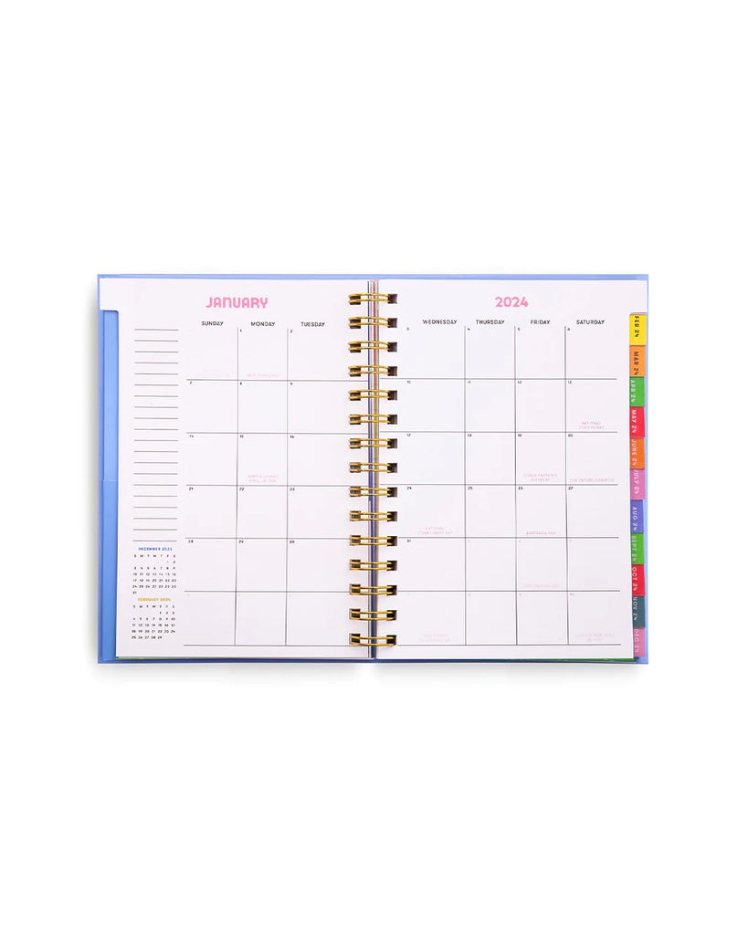 12-Month Soft Cover Planner Medium 2024 - Geometric Floral