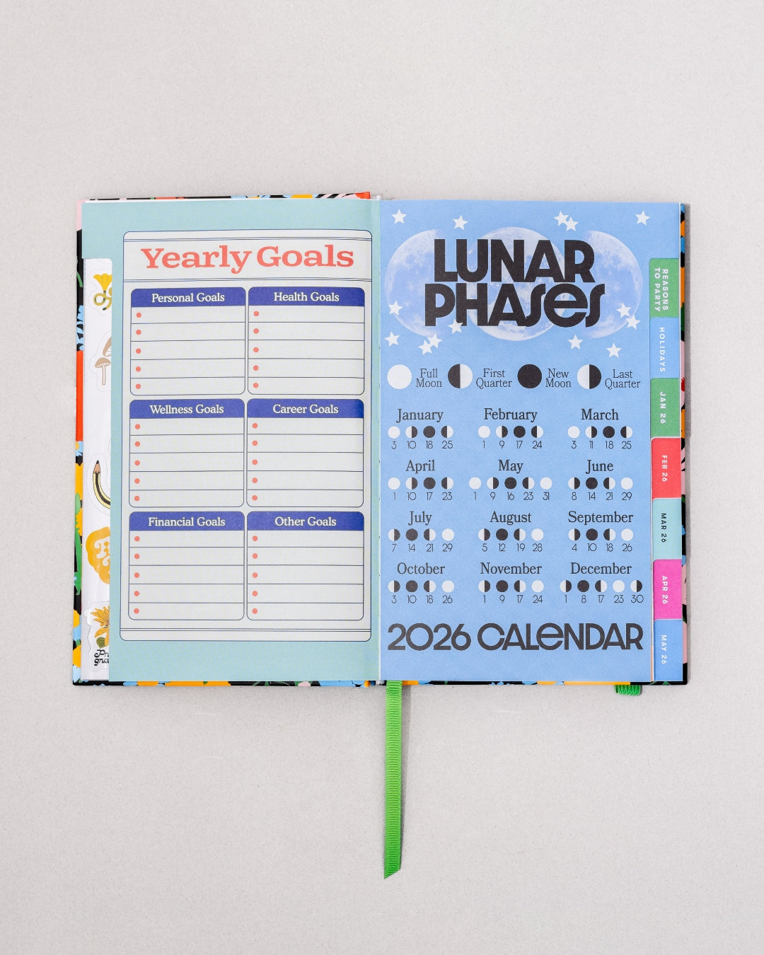 12-Month Annual Planner Classic 2026 - Black Floral