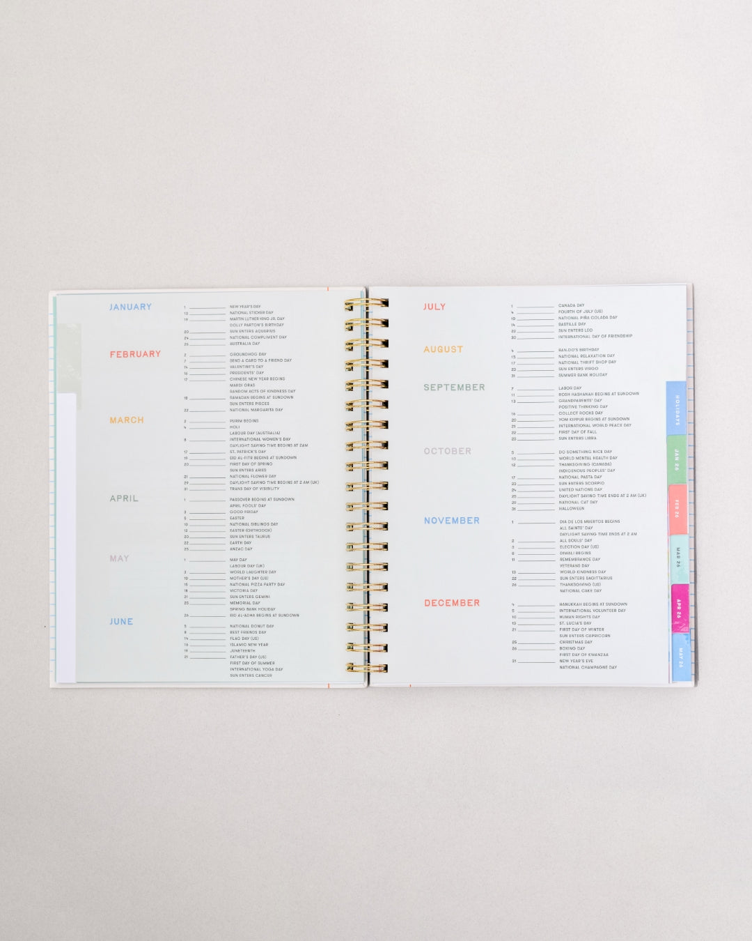 12-Month Annual Planner Medium 2026 - Green Plaid
