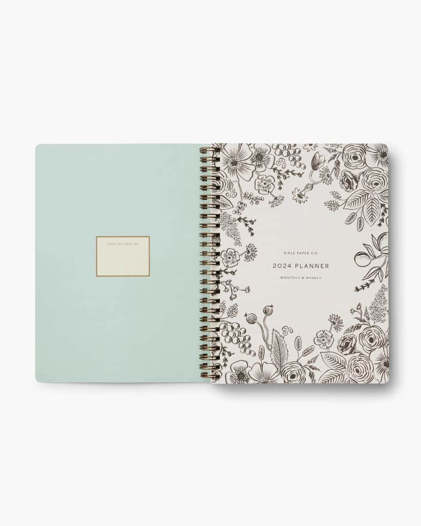 12-Month Softcover Spiral Planner 2024 - Flores