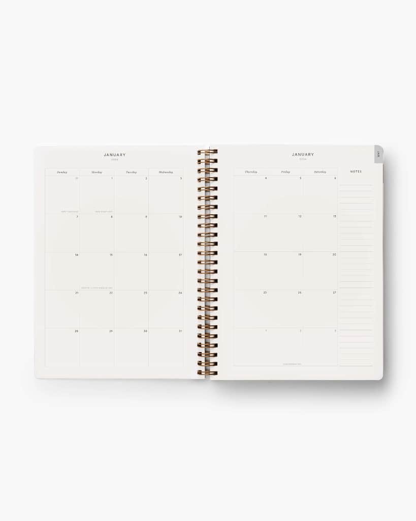 12-Month Softcover Spiral Planner 2024 - Flores