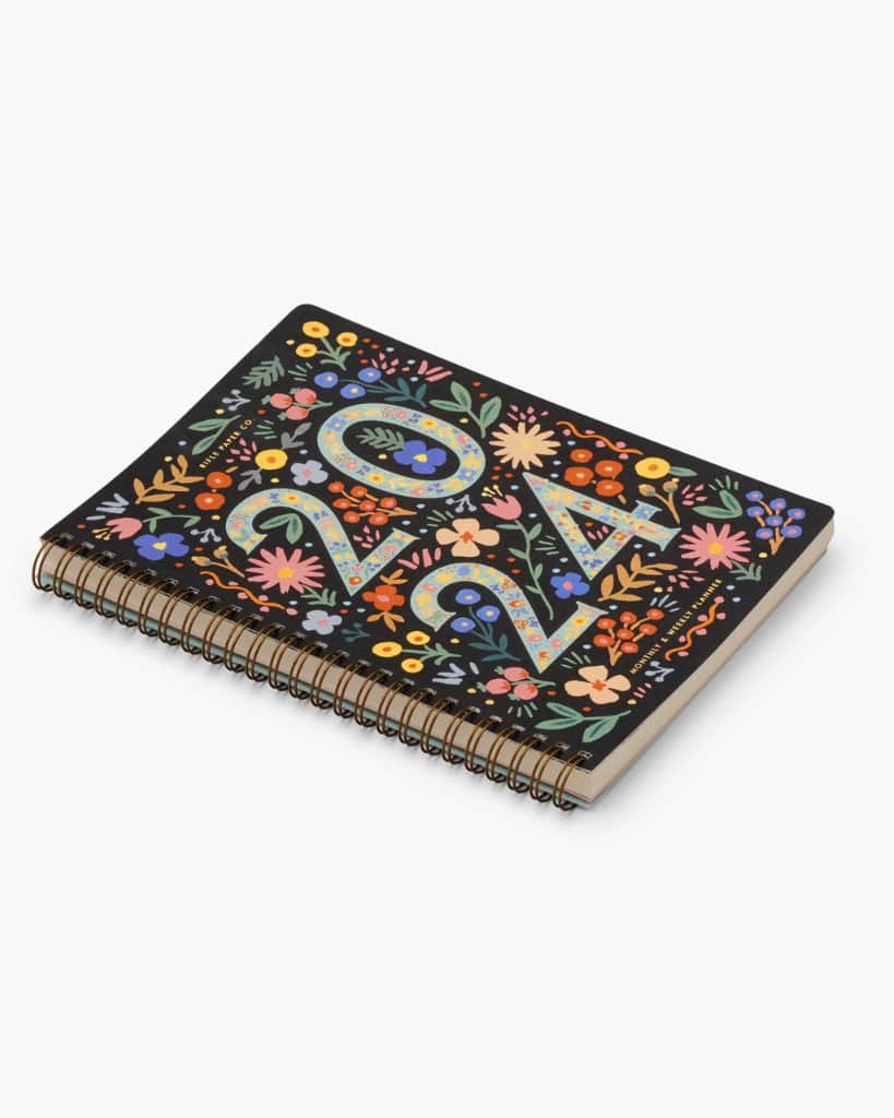 12-Month Softcover Spiral Planner 2024 - Flores