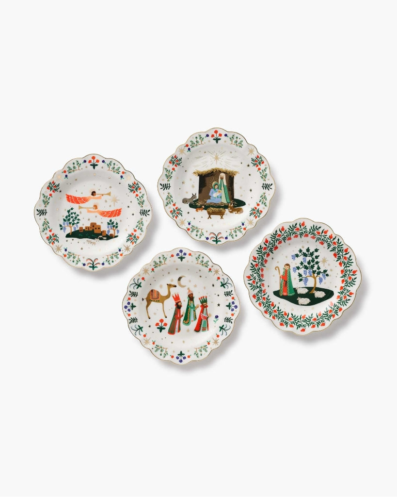 Porcelain Dessert Plate Set - Nativity