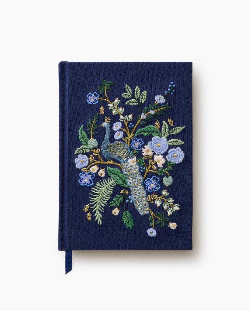 Embroidered Notebook - Peacock