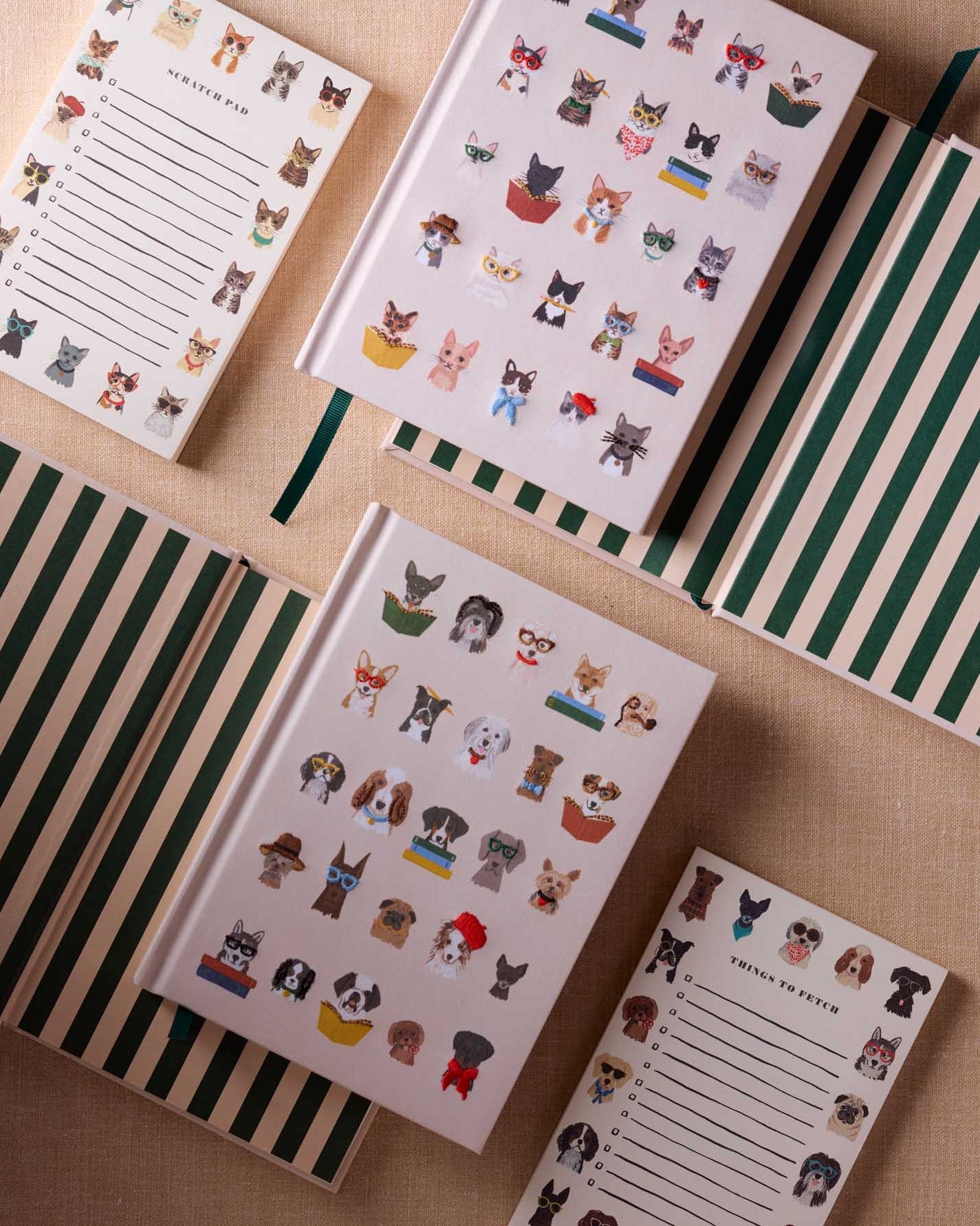 Embroidered Notebook - Studious Cats