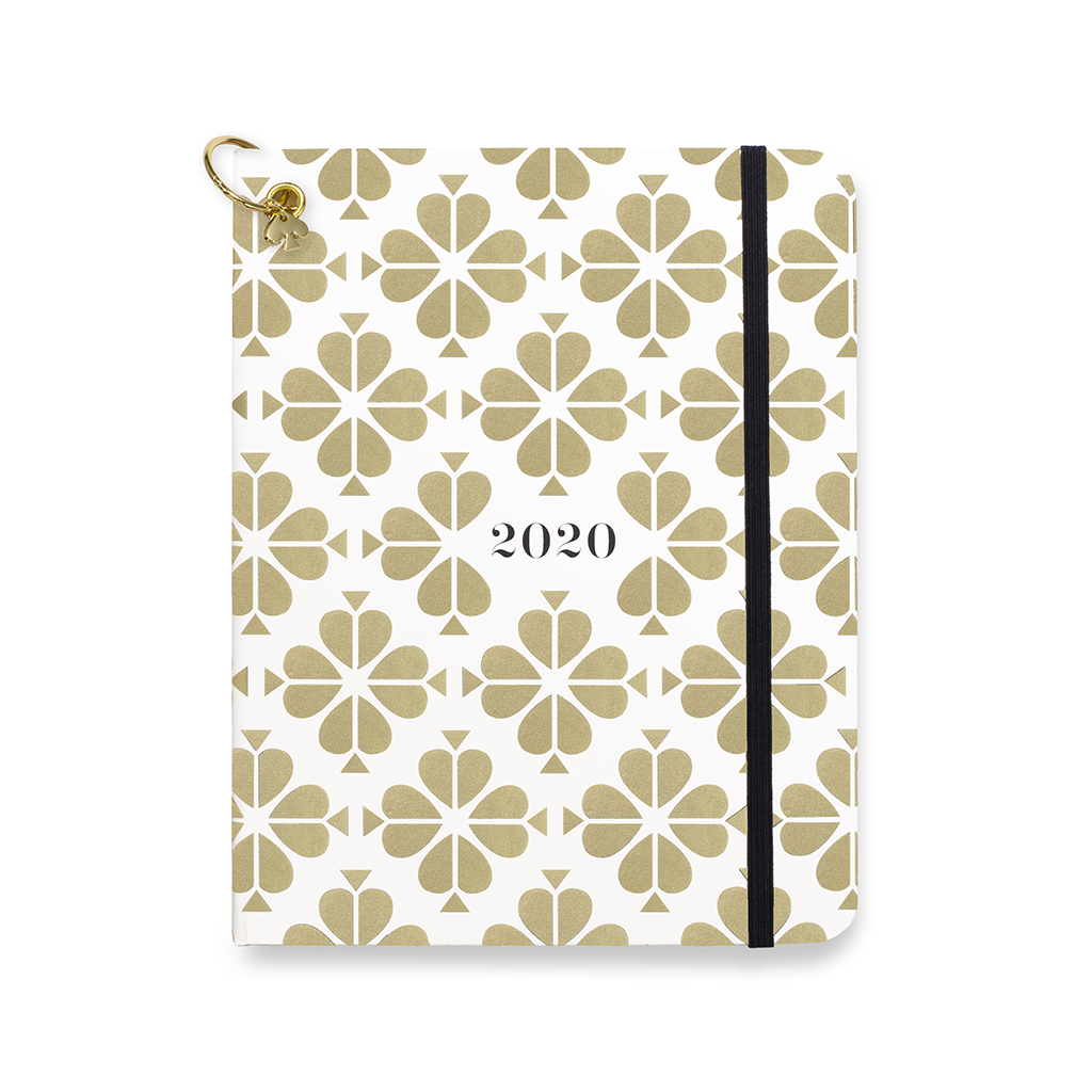 12 Month Planner Medium - Gold Spade Flower