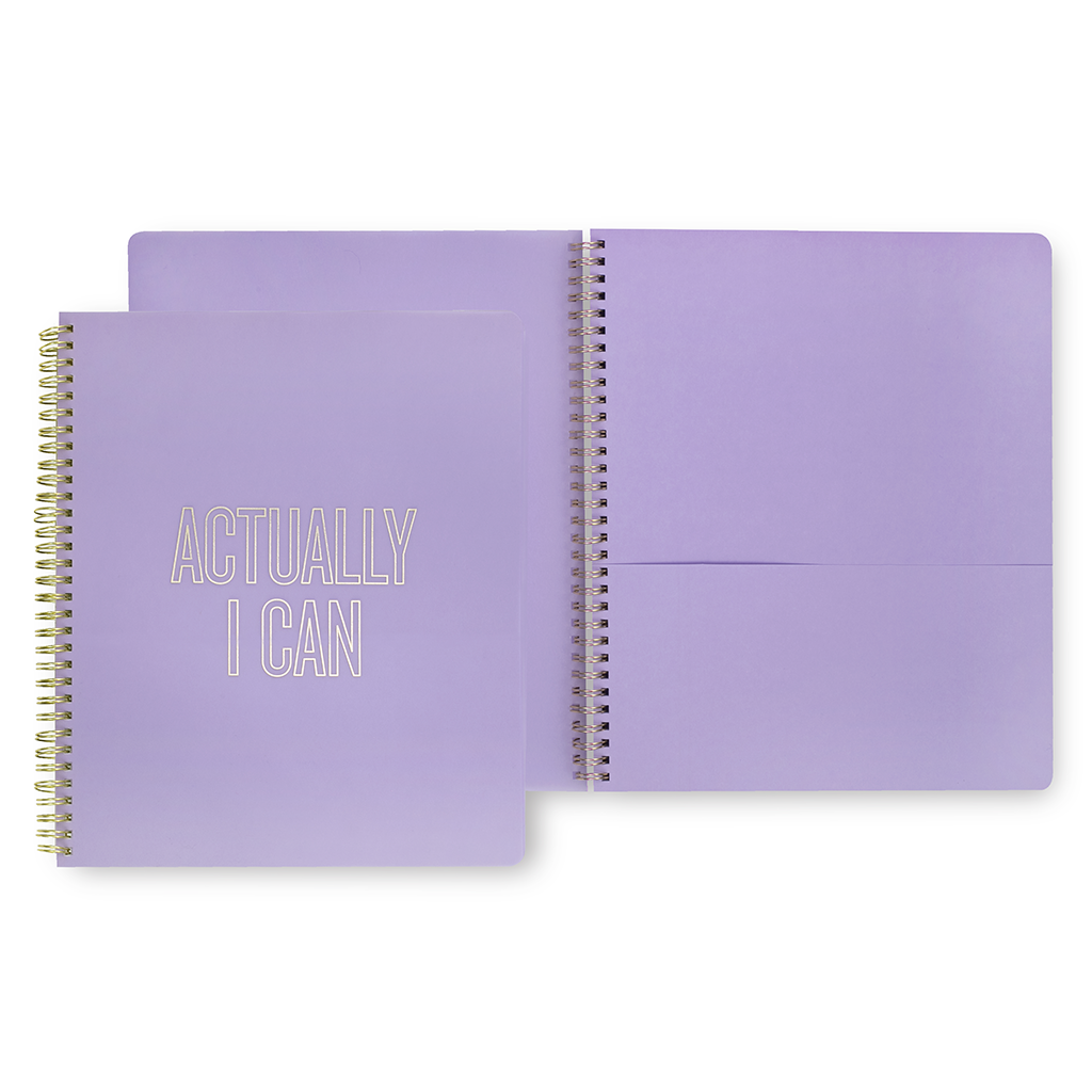 Large Spiral Notebook - Actually I Can